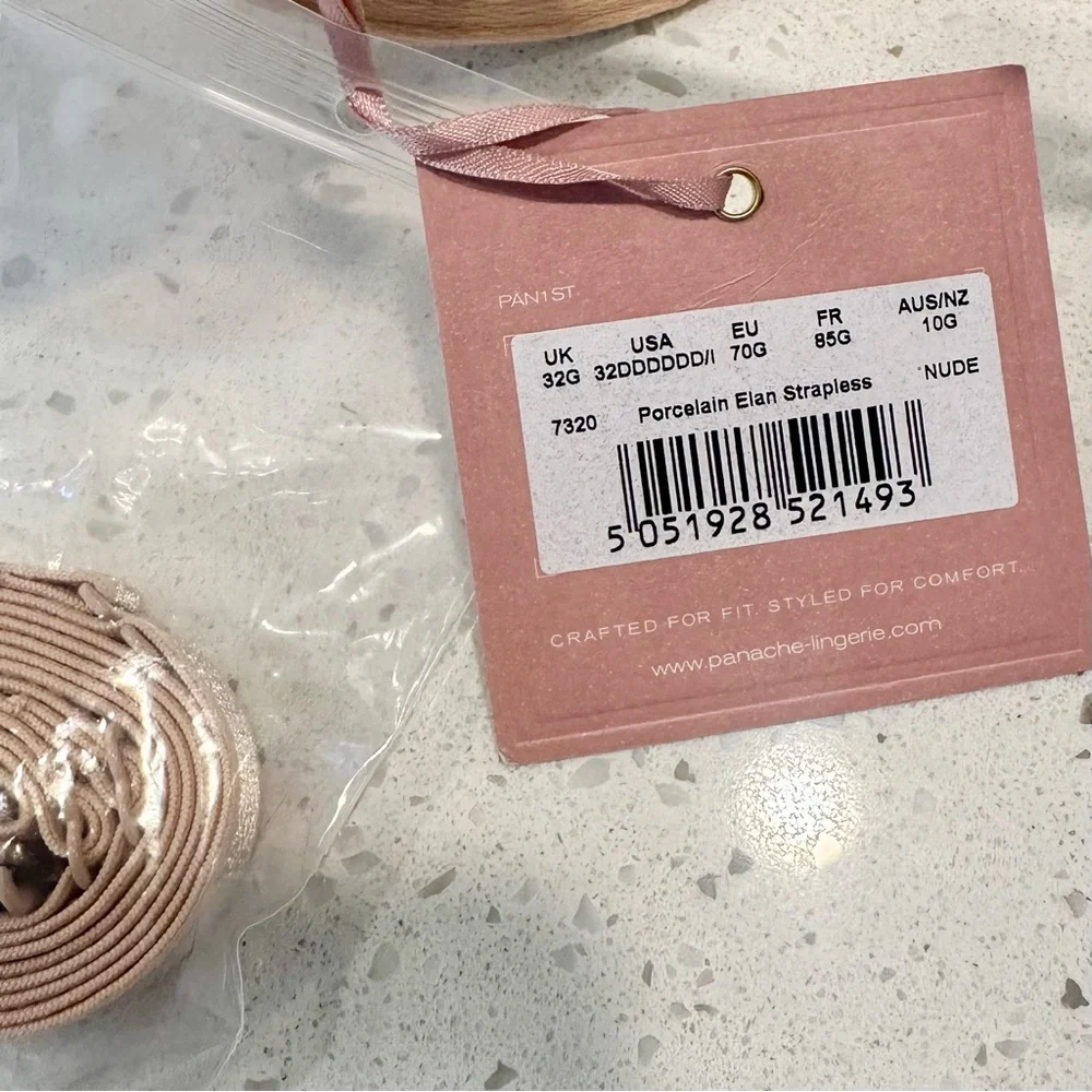 NWT Panache Seamless Porcelain Elan Strapless Bra in Nude - Size: 32G